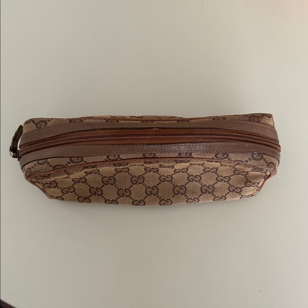 Gucci Tan Monogram Toiletry Bag